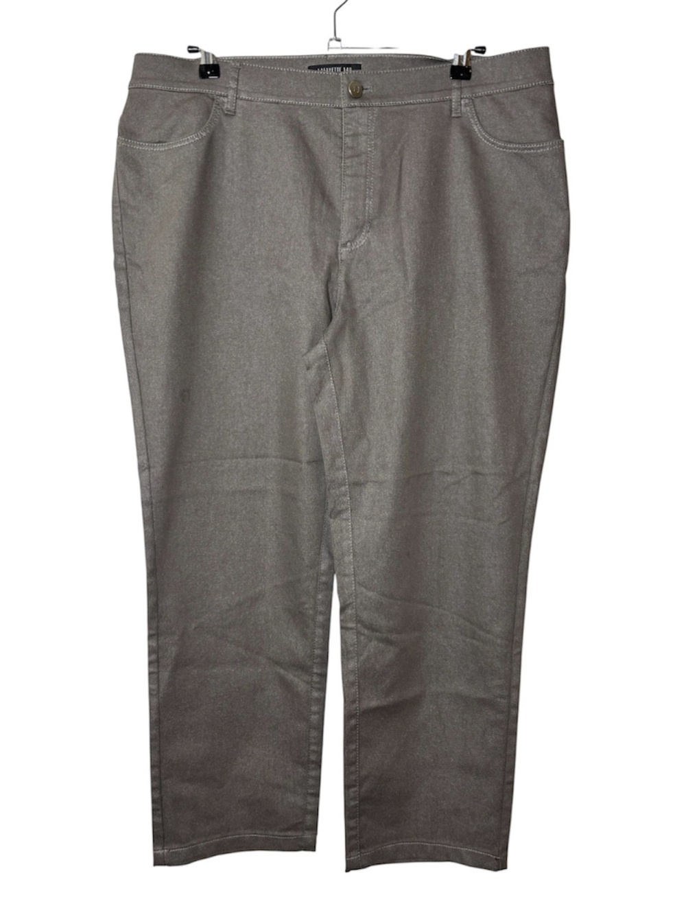 Lafayette 148 New York Womens 14 Gray Bronze Metallic Coated Straight Leg Pants